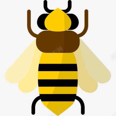 蜜蜂自然7扁平图标图标
