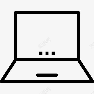 笔记本电脑通讯和互联网线性图标图标