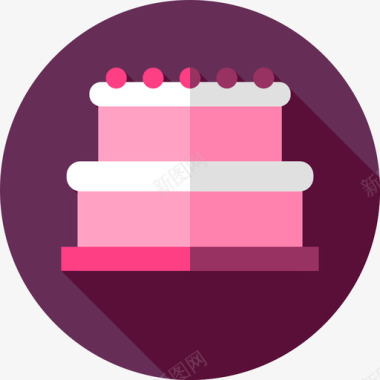 生日蛋糕甜点和糖果扁平图标图标