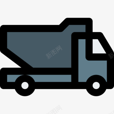 自卸车运输47线性颜色图标图标