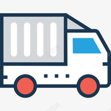 卡车购物和商业20线性颜色图标图标