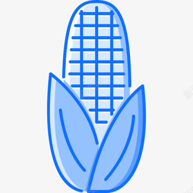 玉米食物82蓝色图标图标