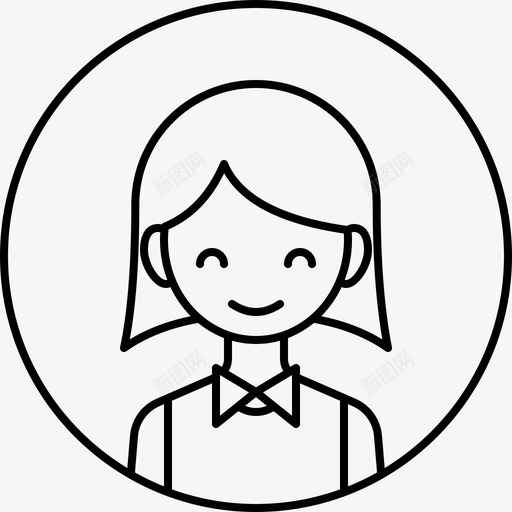 女孩头像个人资料图标svg_新图网 https://ixintu.com 个人资料 圈头像 头像 女人 女孩 服务员