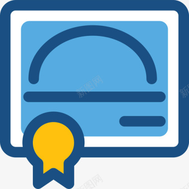 文凭搜索引擎优化和市场营销4双色图标图标