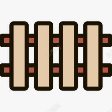 栅栏园艺22线性颜色图标图标