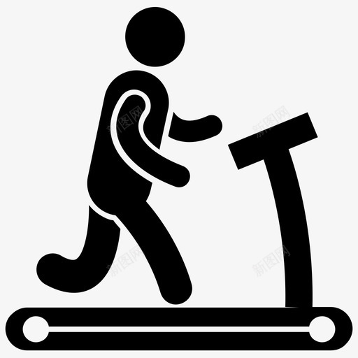 跑步机有氧运动健身工具图标svg_新图网 https://ixintu.com 健身器材 健身工具 奥运会标志 有氧运动 跑步机