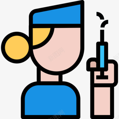 疫苗保健和医疗2线性颜色图标图标