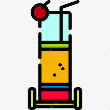 鸡尾酒热带7线形颜色图标图标