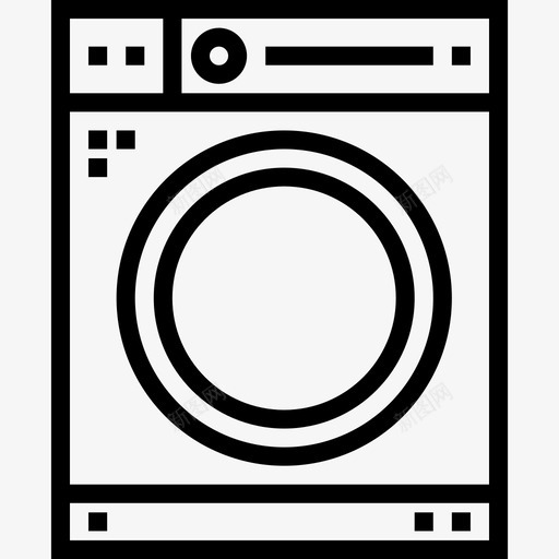 洗衣机家用设备3线性图标svg_新图网 https://ixintu.com 家用设备3 洗衣机 线性