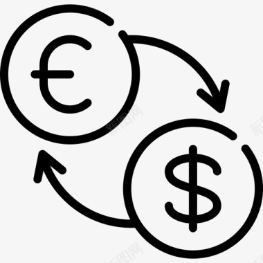 交换电子商务20线性图标图标