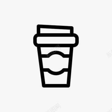 纸质咖啡杯热咖啡马克杯图标图标