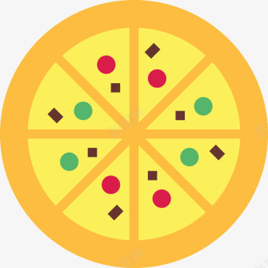 披萨36号派对扁平图标图标