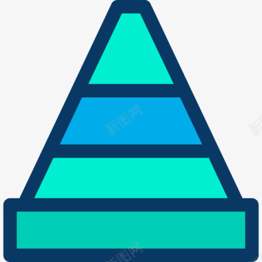 圆锥结构和工具4线性颜色图标图标