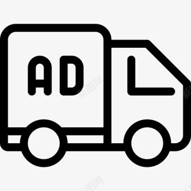 卡车营销和广告9线性图标图标
