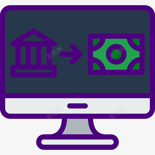 银行转账商业和金融38线形颜色图标svg_新图网 https://ixintu.com 商业和金融38 线形颜色 银行转账