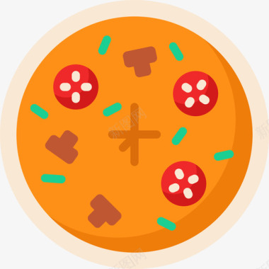 披萨食物83扁平图标图标