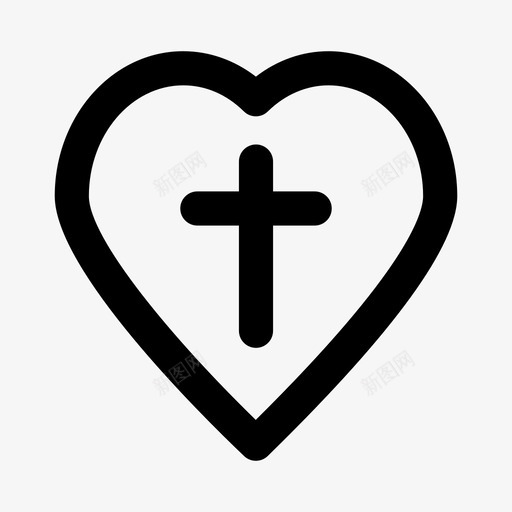 十字架天主教基督教图标svg_新图网 https://ixintu.com 十字架 基督教 复活节的象征 天主教 心 爱