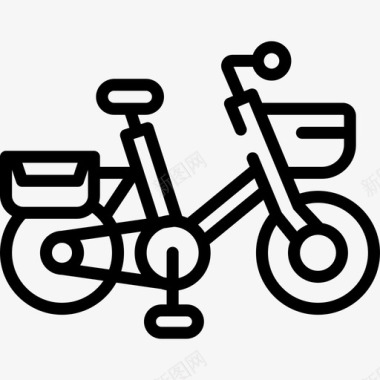 自行车邮局2直线型图标图标