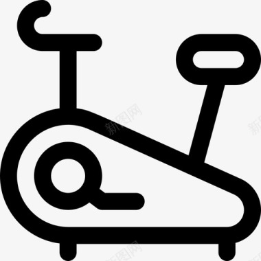 固定自行车理疗3直线型图标图标