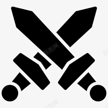 交叉剑武术剑术图标图标