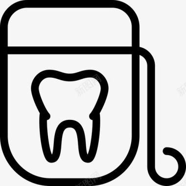 牙线卫生3线性图标图标