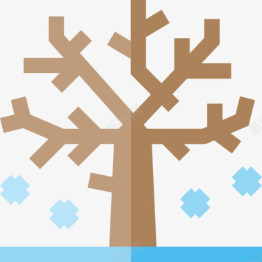 树冬季自然5平坦图标图标