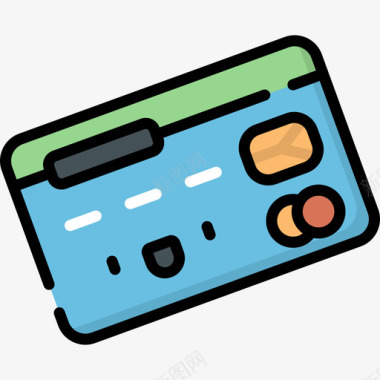 信用卡旅游49线性彩色图标图标