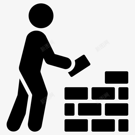 建筑砖块砖石图标svg_新图网 https://ixintu.com 劳动力 墙 建筑 砖块 砖石