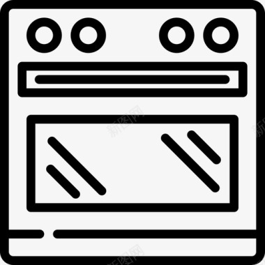 烤箱家用电器6线性图标图标
