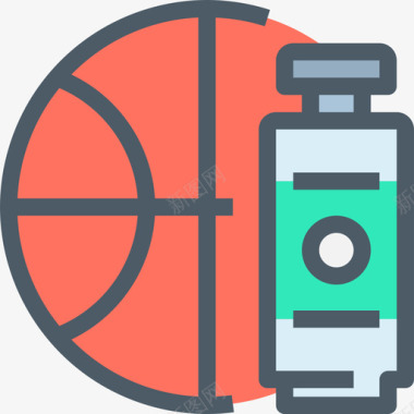 篮球教育与学习2线条色彩图标图标