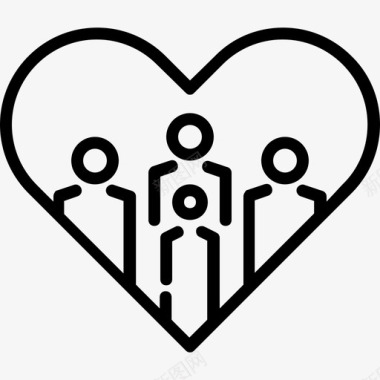 心脏难民直系亲属图标图标