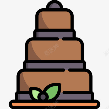 蛋糕夜派对10线性颜色图标图标