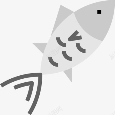鱼动物和食物3平的图标图标