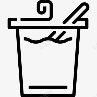 酸奶食品和饮料4线性图标图标
