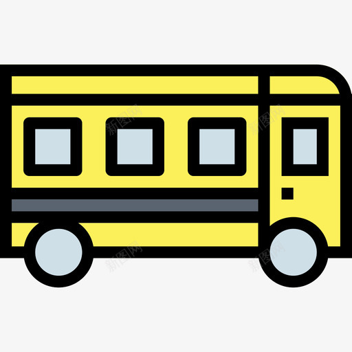 巴士教育100线颜色图标svg_新图网 https://ixintu.com 巴士 教育100 线颜色