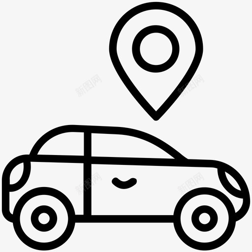 汽车导航汽车跟踪gps图标svg_新图网 https://ixintu.com gps 地图定位器 地图指针 汽车导航 汽车服务线图标 汽车跟踪