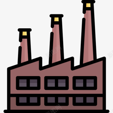 工厂工业31线颜色图标图标
