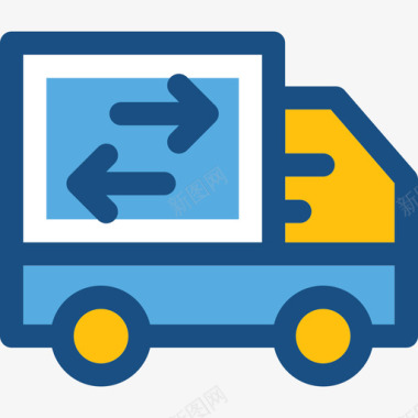 送货车网络和用户界面双色图标图标