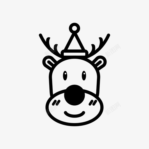 鲁道夫驯鹿圣诞节图标svg_新图网 https://ixintu.com 圣诞节 驯鹿 鲁道夫 鹿
