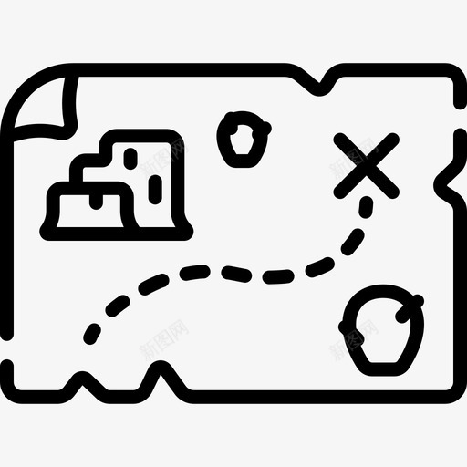 藏宝图西部荒野13号线状图标svg_新图网 https://ixintu.com 线状 藏宝图 西部荒野13号