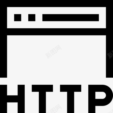 Http网络和安全线性图标图标