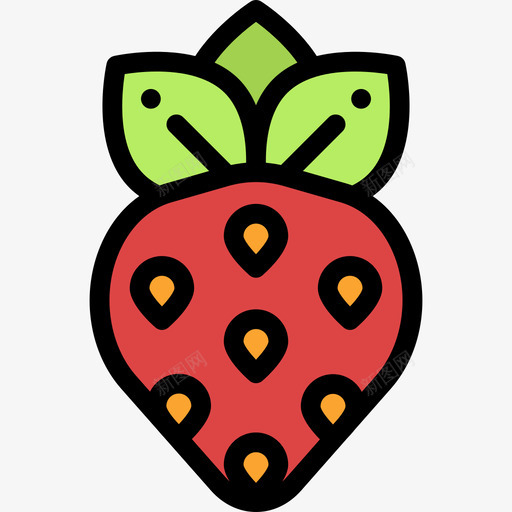 草莓夏季8线形颜色图标svg_新图网 https://ixintu.com 夏季8 线形颜色 草莓
