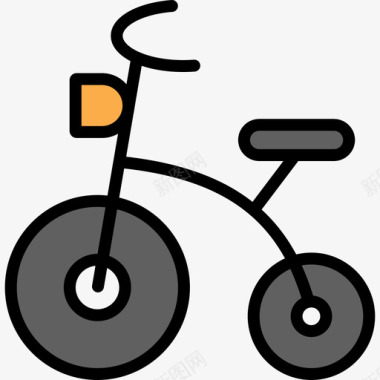 自行车婴儿55直线颜色图标图标
