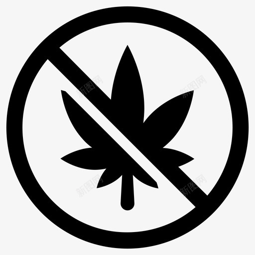 没有大麻非法违禁图标svg_新图网 https://ixintu.com 没有大麻 违禁 非法