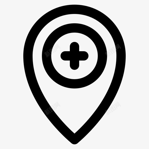 医疗导航医院地图图标svg_新图网 https://ixintu.com 医疗保健线 医疗导航 医院 地图 点