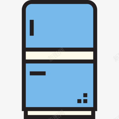 冰箱家用设备2线性颜色图标图标