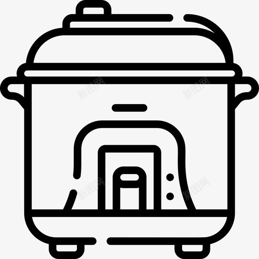 油炸锅厨房工具4线性图标svg_新图网 https://ixintu.com 厨房工具4 油炸锅 线性