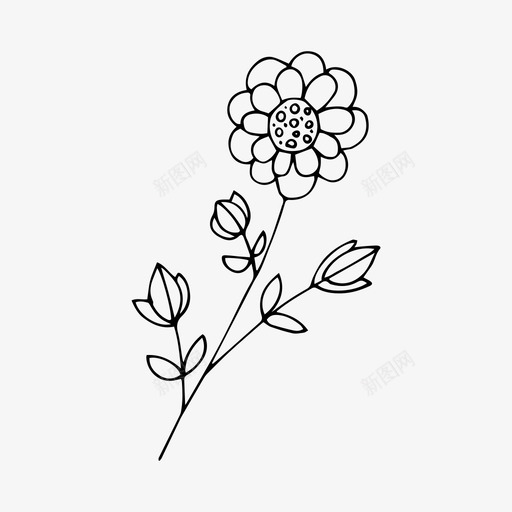 涂鸦花花朵手绘图标svg_新图网 https://ixintu.com 手绘 植物 涂鸦花 素描 花朵