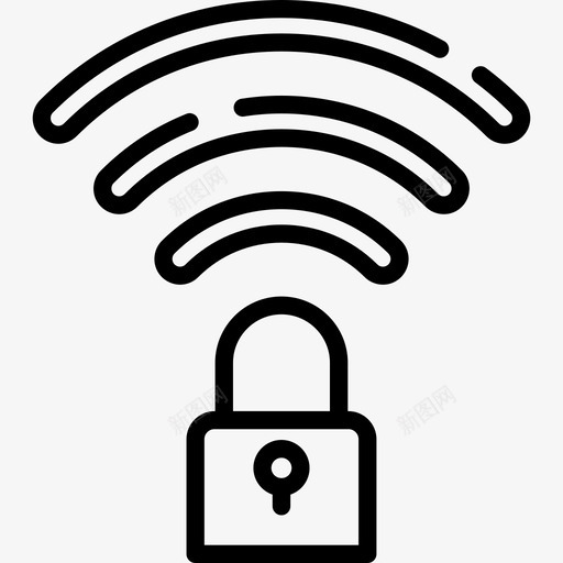 Wifi互联网安全线性图标svg_新图网 https://ixintu.com Wifi 互联网安全 线性