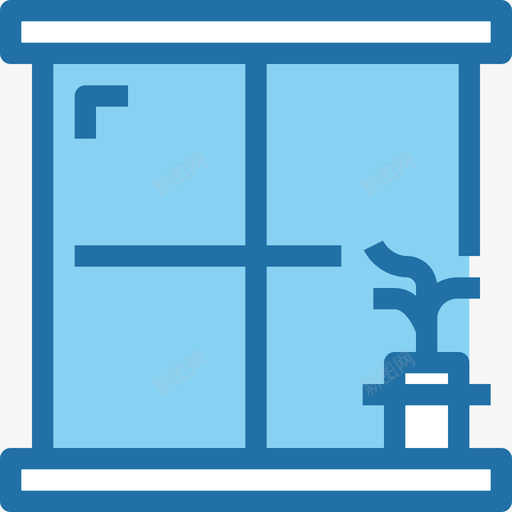 窗户家具25蓝色图标svg_新图网 https://ixintu.com 家具25 窗户 蓝色